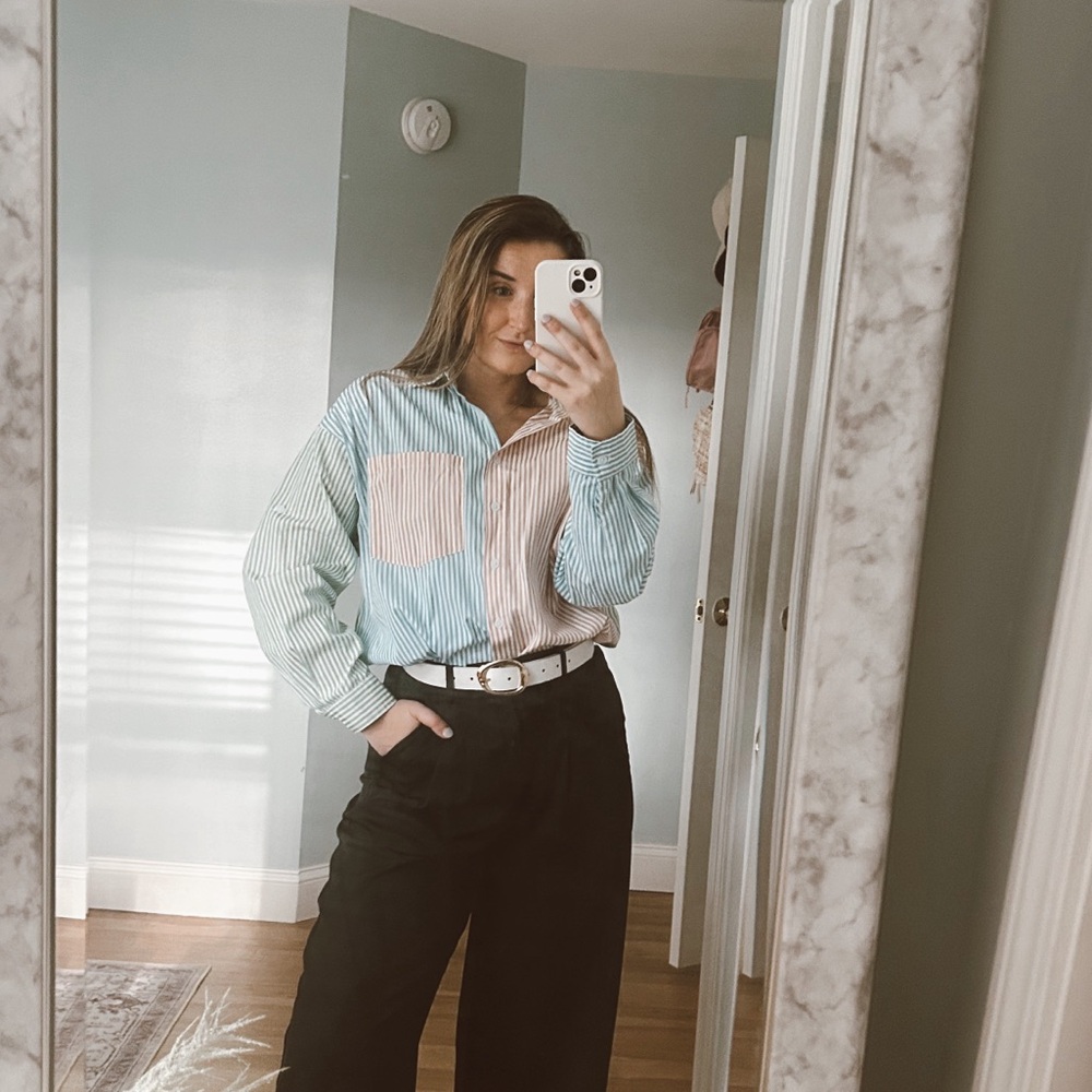 Striped Blue and Pink Shirt